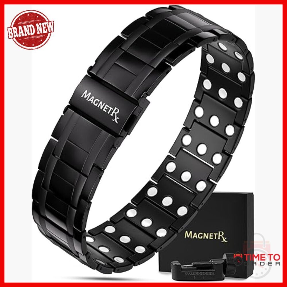 Titanium Magnetic Bracelet with Adjustable Fold-Over Clasp